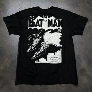 Batman & Robin DC Comics No 1 Cover Graphic T-Shirt Men's Large L Black NWOT
